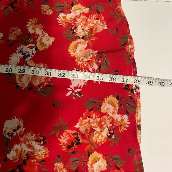 Maurice’s Women’s Red Floral Dress Short Flutter Sleeves V Neck Size XXL - Picture 10 of 10